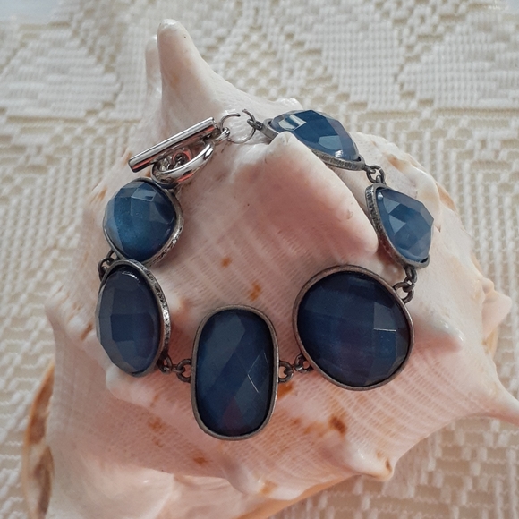 Vintage Fashion Blue Beads Bracelet - Picture 1 of 5